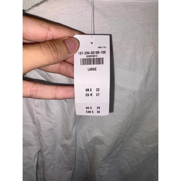 NWT Abercrombie & Fitch AF Essential White Green Yellow Short Sleeve Shirt Sz L - Image 6