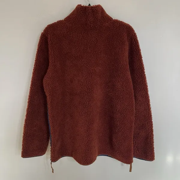 LL Bean Signature Jacket Womens Large Orange‎ Sherpa Fleece Cowl Neck Pullover - Image 11