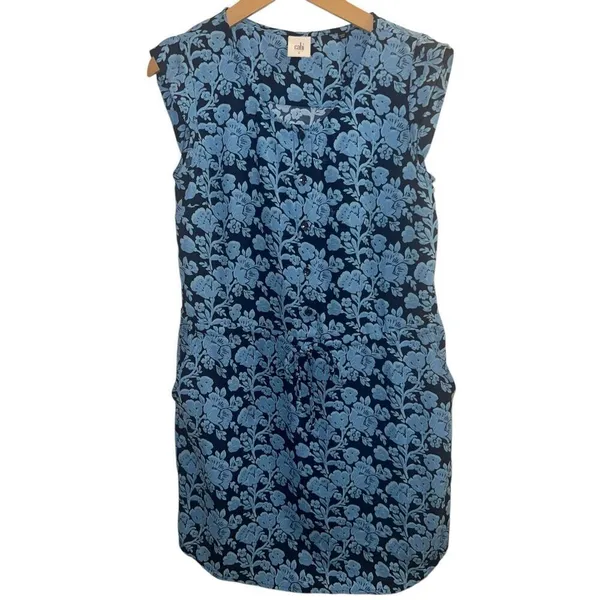 ✨Cabi Java Sz Small Dress Drawstring Blue Floral✨ - Image 5