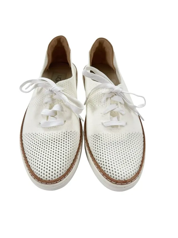 NWT UGG Pinkett Lace-Up HyperWeave Casual Knit Sneaker White Ivory Size 8 - Image 6