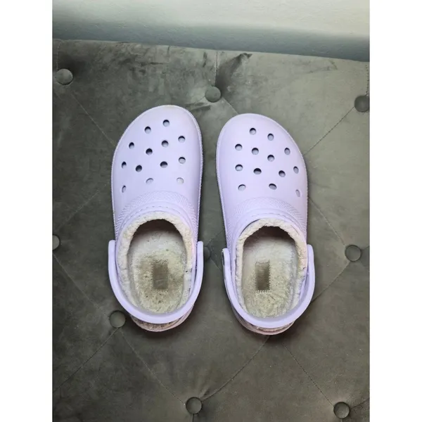 CROCS Purple Lined Clogs in Light Lavender Womens 8 Mens 6 - Image 7