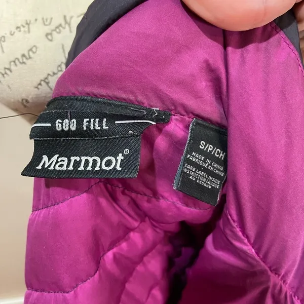 Marmot Women’s Aruna Down Jacket Purple‎ sz Small - Image 13