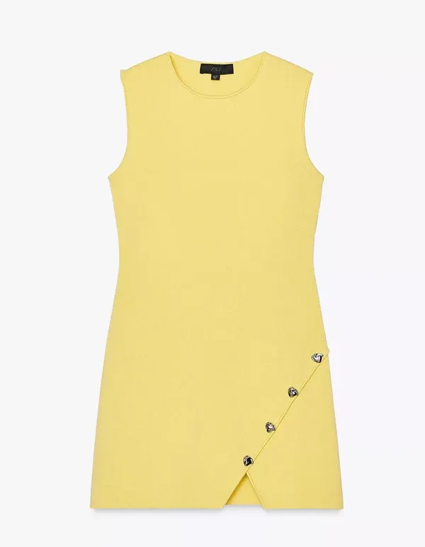ZARA Yellow Sleeveless Mini Dress - Image 5