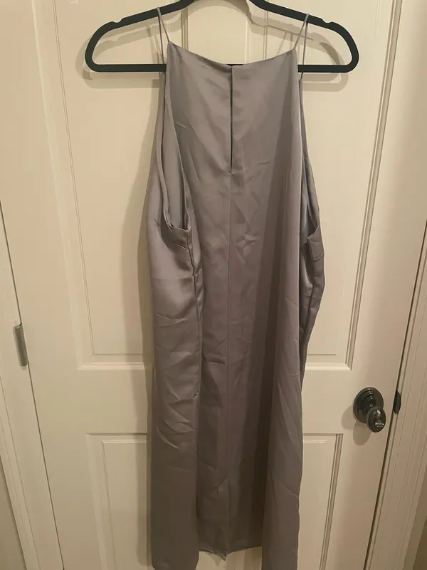 H&M Satin Spaghetti Strap Halter Dress - Image 4