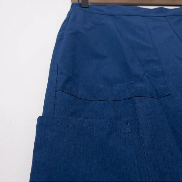 Jaanuu Stat Skinny Cargo Scrub Pant S Heathered Navy Tapered Pockets - Image 8