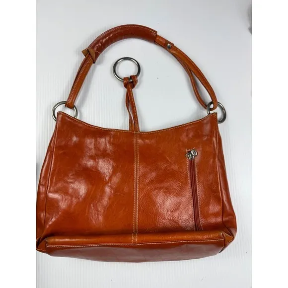 Micro Firenze Leather‎ Hobo Bag Designer Ring Accent Shoulder Bag - Image 6