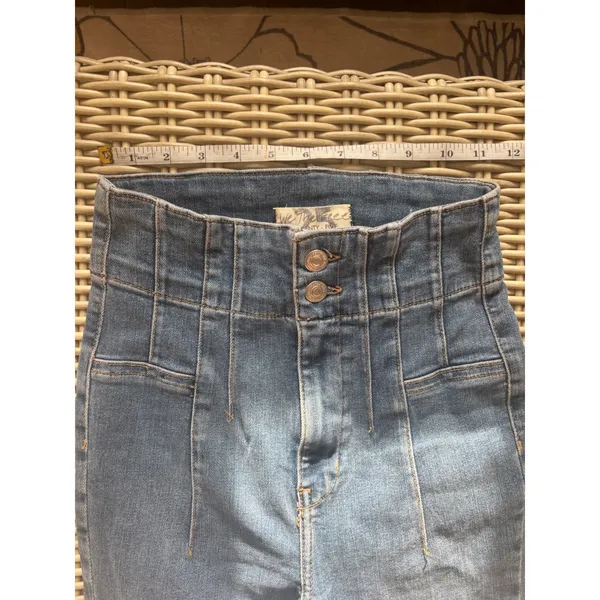 We The Free Free People Jayde Flare Jeans Size 25 Boho Retro High Rise layered - Image 7