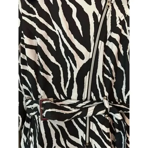Black Rivert Zebra Trench Coat XS - Image 4
