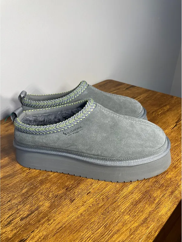Koolaburra by UGG Burree Platform Slippers Grey Suede Sz 12 - Image 3