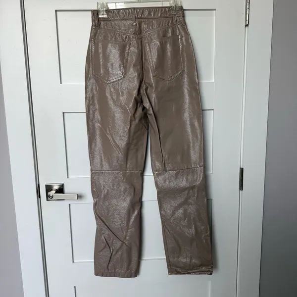 Abercrombie & Fitch 90s Straight Ultra High Rise Leather Pants - Image 7
