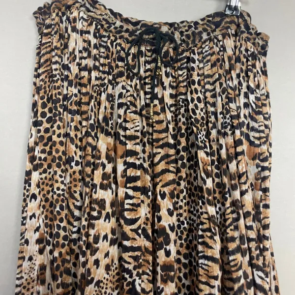 Vintage Broomstick Skirt Animal Print Safari Leopard Tiger Cheetah Big Cat Boho - Image 4