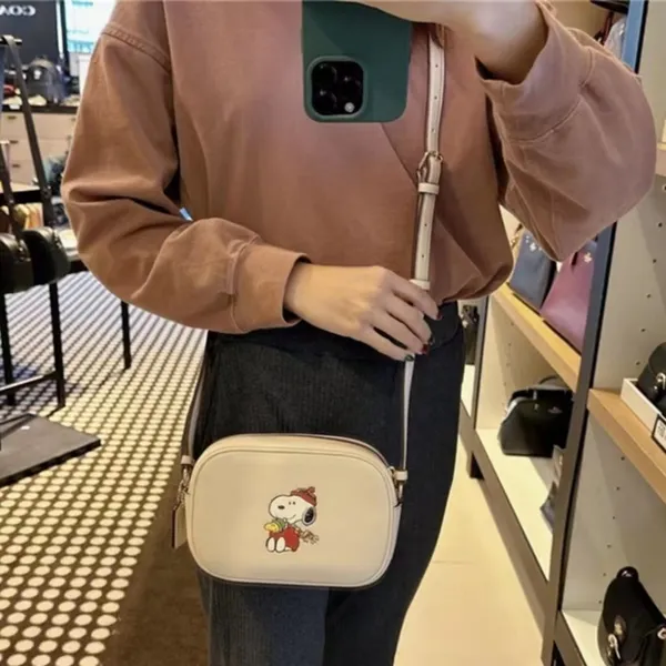 Authentic COACH Pebbled leather top zip Peanut Crossbody NWT - Image 4