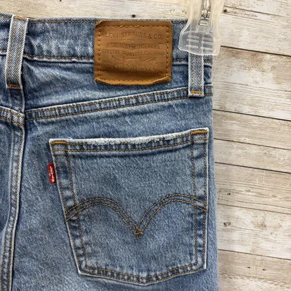 Levi's Premium Womens 24 Jeans Wedgie Straight‎ Button Fly Light Wash Distressed - Image 5
