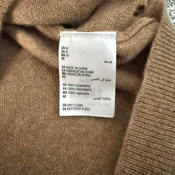 Cashmere Charter Club Luxury Camel Tan Yarn with White Balls - Size M - Image 8