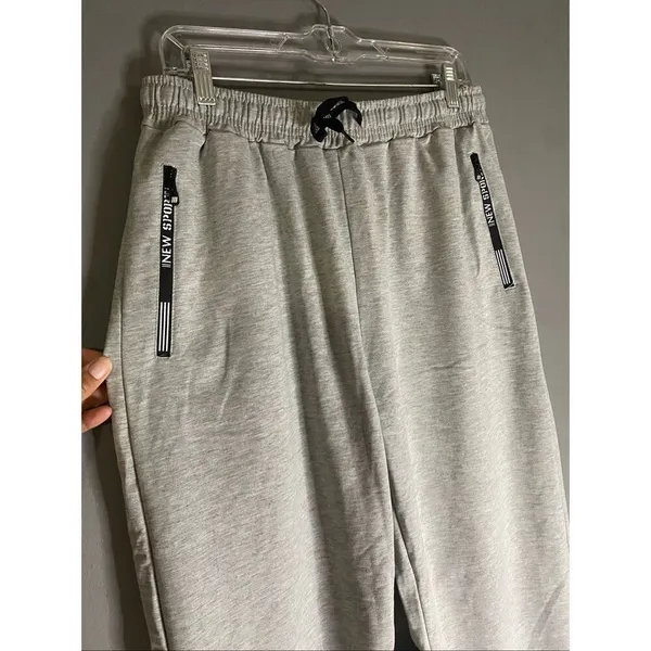 New Sport Grey Quick Dry Athletic Sweat Pants Zipper Pockets Size M NWOT - Image 2