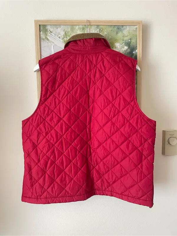 Ralph Lauren Vintage 90s Y2K Quilted Corduroy Collar Barn Chore Vest Jacket - Image 7