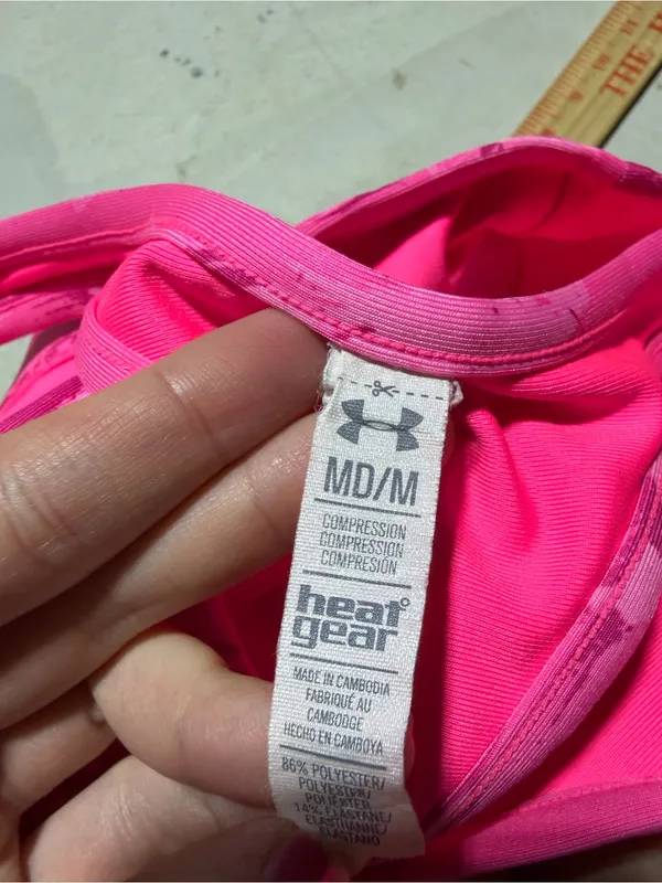 Under Armour Pink Racerback Sports Bra camo medium - Image 3