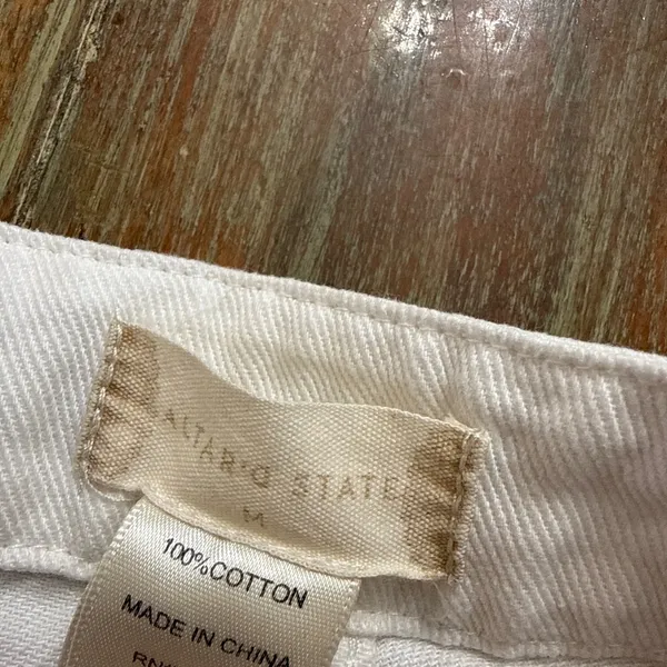 Altar'd State White Mini Wrap Skort Medium Silver Buttons - Image 5