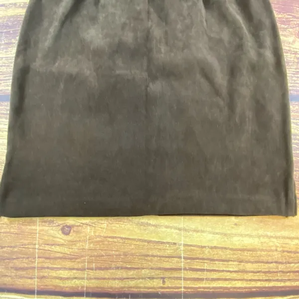 Vintage Ilyza New York Brown Pencil Skirt Size 6 Casual Office Suede Like 90s - Image 4