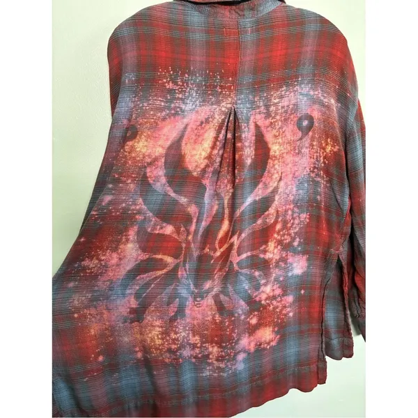 BDG Handmade Bleached Naruto Kurama Nine Tails Fox Beast Anime Flannel M-XS W-S - Image 5