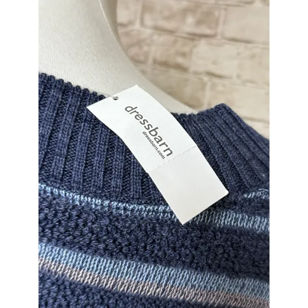 Dress Barn XL‎ Womens Sweater Acrylic Dweater Pull Over NEW Blue Stripe - Image 4