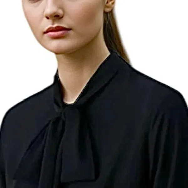 Aritzia Babaton Liberty black blouse necktie button down silk professional work - Image 7