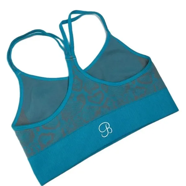 Bombshell Blue and Grey Snake Print Seamless Strappy Sports Bra Size XS/S - Image 4