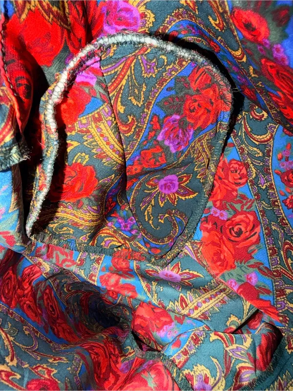 Vintage Victoria's Secret Kimono Robe Gold Label Red Floral 90s Lingerie - Image 7