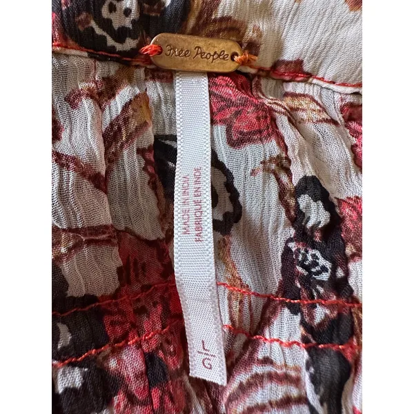 Free People Bohemian Billowy Floral See It Through Maxi Dress Tea Combo Large - Image 13