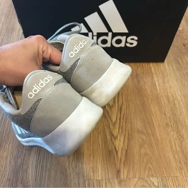 ADIDAS Cloudfoam gray white athletic training running shoes sneakers women’s 8.5 - Image 4