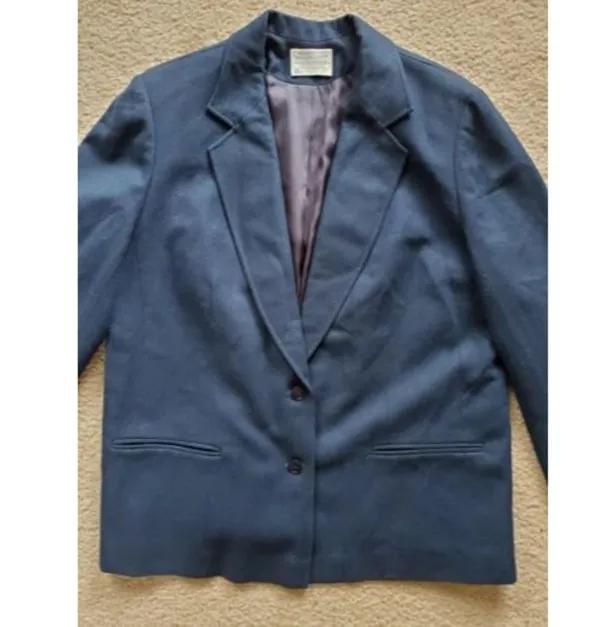VTG Pendleton 100%‎ Pure Virgin Wool Navy Blue Blazer Jacket Woman’s Size… - Image 3