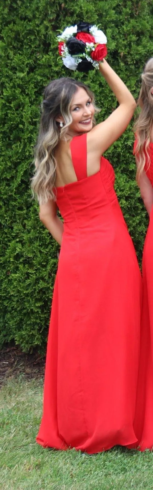 Red Bridesmaid Dress Size 2 - Image 4