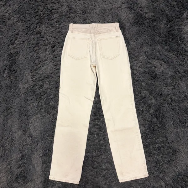 Abercrombie & Fitch faux leather top High Rise Cream 90s ultra highrise Jean 27 - Image 11