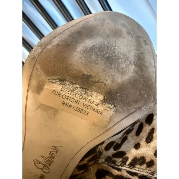 Sam Edelman leopard heeled boot cow hair size 6 - Image 7