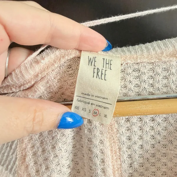 FREE PEOPLE We the Free catalina Pink Waffle Knit Round Hem Drapey Top | Medium - Image 5