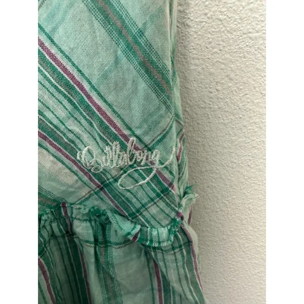 Billabong Vintage 90s Babydoll Plaid Ruffle Hem Midi Dress Size Large - Image 2