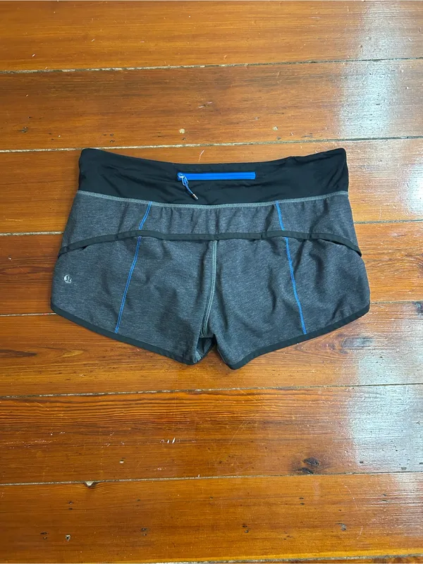 Lululemon Run Speed Shorts Women’s Sz 6 Heathered Black Running Athletic 👽🧡 - Image 2