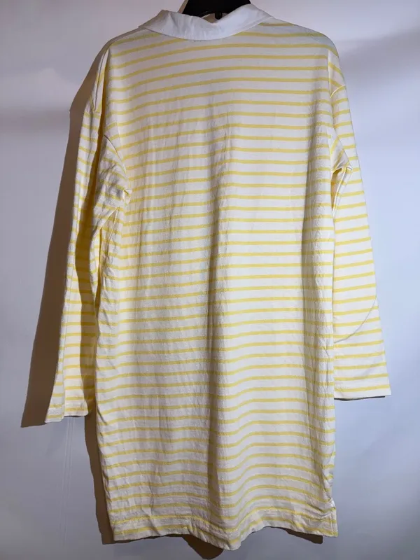 Alex Mill Natural Yellow Stripe Cotton Rugby Polo Mini Dress Size M - Image 2