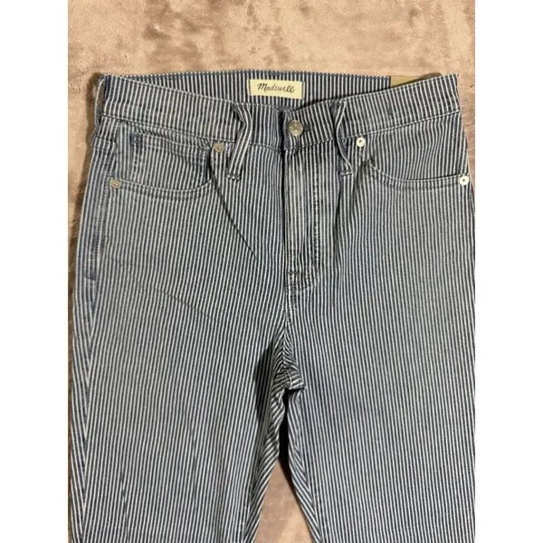 Madewell Womens‎ Skinny Jeans Blue White Mid Rise Striped Size 28 NWT - Image 2