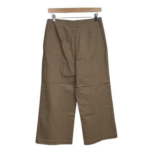 zara wide leg pants‎ khaki cropped size medium - Image 2