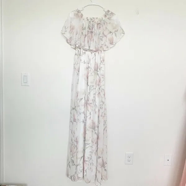 NWT SHOW ME YOUR MUMU Floral Maxi Dress SMALL Hacienda in Ivory Crisp - Image 9