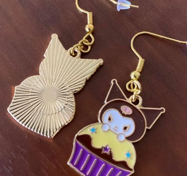 Handmade Earrings Kuromi Sanrio Kawaii - Image 3