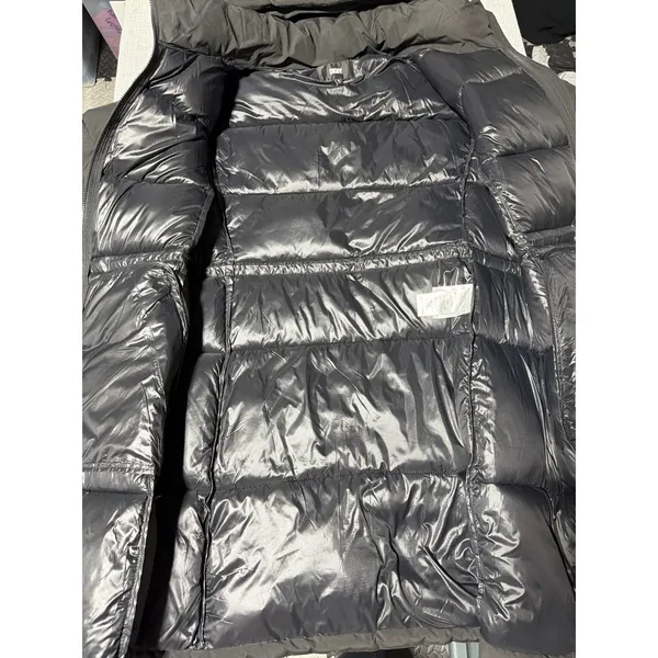 DKNY Womens‎ Long Puffer Parka Jacket Hooded Black Quilted Winter Coat XLarge XL - Image 5