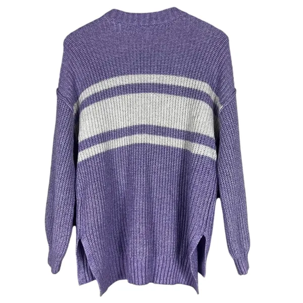 American Eagle Oversized Slouchy Sweater Womens S Purple Knit Cozy Clean Girl - Image 4