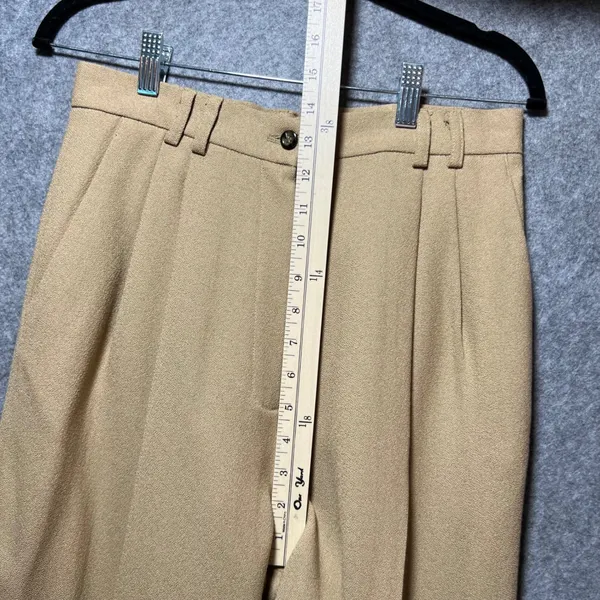 Express Vintage‎ 90s 3 Piece Suit Set 9/10 Camel Tan Wool Blend Blazer Pant Skirt Lined - Image 11