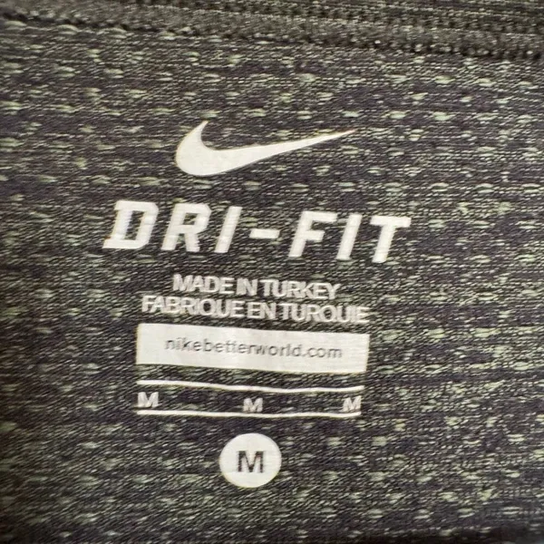 Nike Dri-Fit Dark Green Long Sleeve Marled Workout Running Top Medium - Image 3