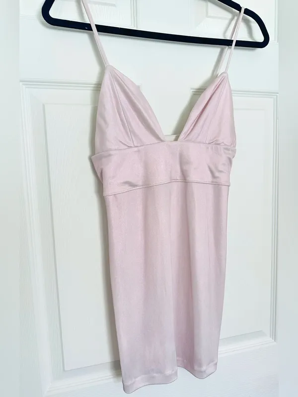 Intimately Free People Look Good Feel Good Mini Dress – Light Pink Metallic – XS - Image 7