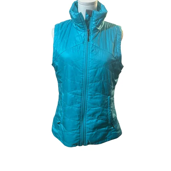Columbia teal Omni tech shield vest hiking fall warm light - Image 2