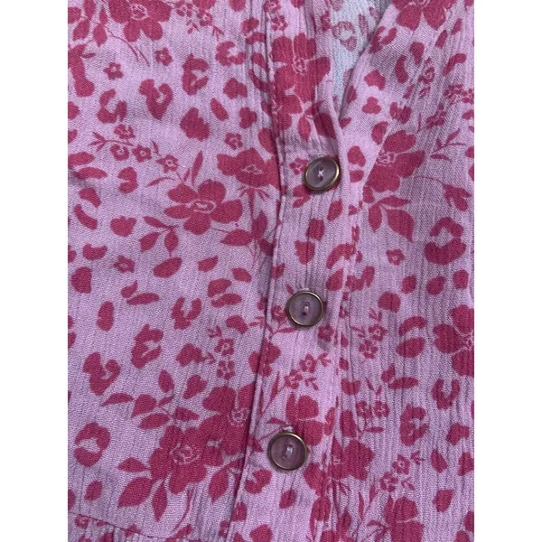 NEW KARLIE Floral Short Tier Dress pink nwot mini button up CASUAL Tuckernuck - Image 6