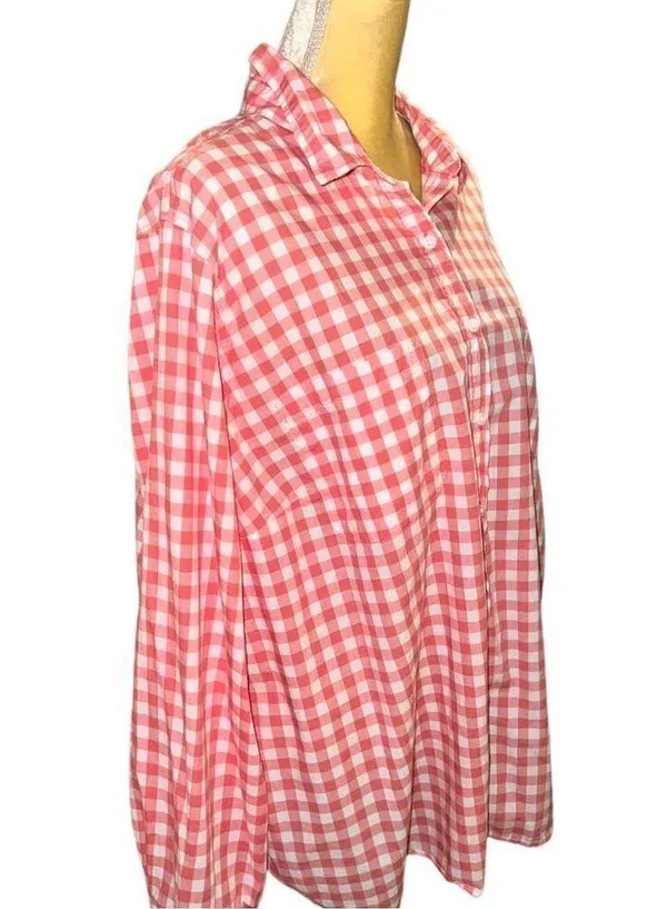 Sonoma red and white plaid button up shirt - Image 2